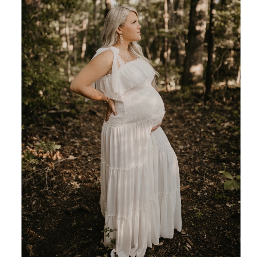 White smocked dress